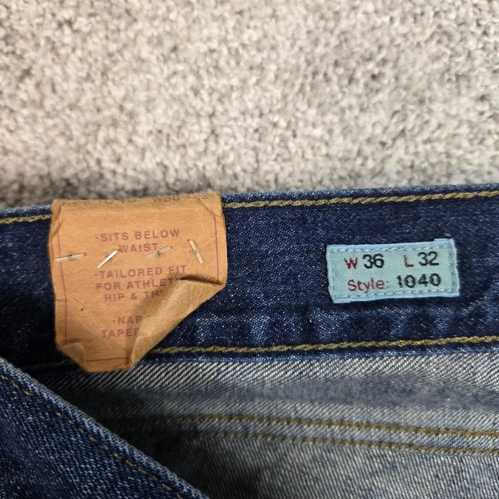 J Crew Jeans Mens 36x32 Blue 1040 Straight Leg Tapered Denim 100% Cotton NEW
